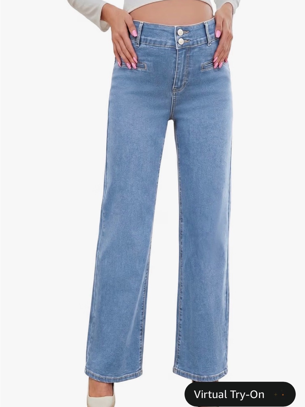 Maternity Wide-Leg Women's Jeans - Medium Blue